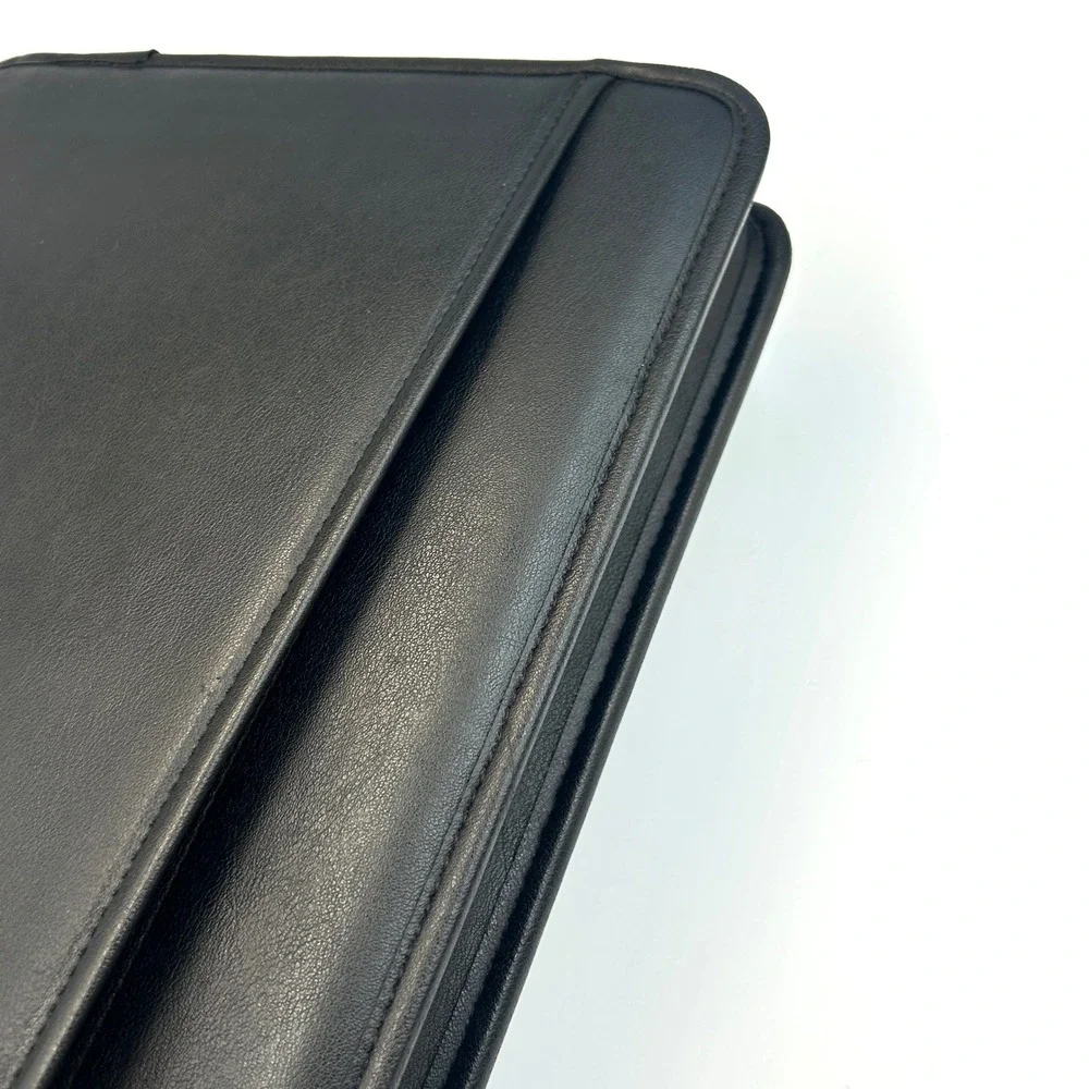 Samsill‎ Black Faux Leather 3-Ring Zippered Portfolio Binder Planner Organizer L